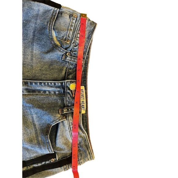 Velvet heart denim Louie high rise straight crop tuxedo striped raw hem Jeans 27 - Picture 6 of 9